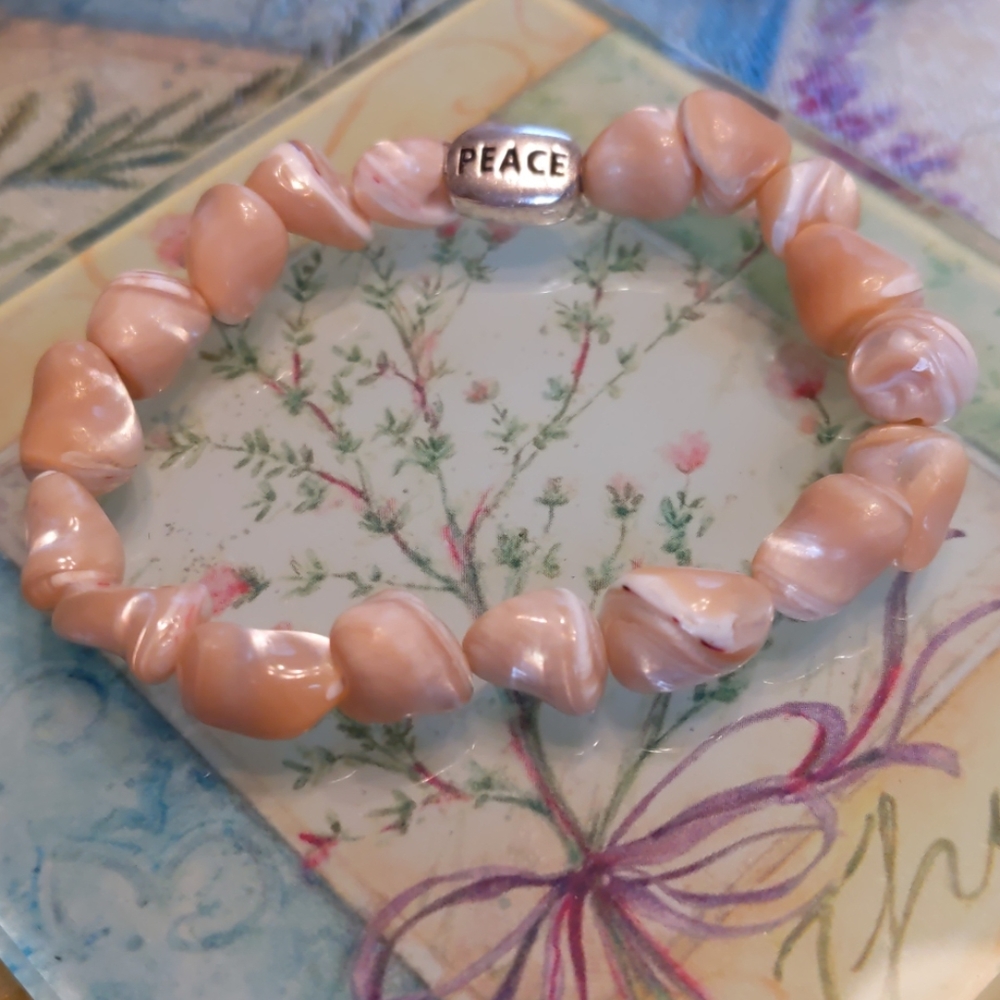 Sterling Silver Shell Expandable Bracelet